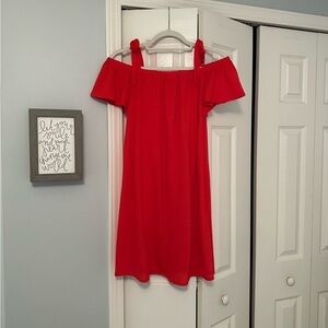 Green Envelope Red Dress